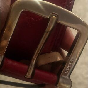 Red Gucci belt